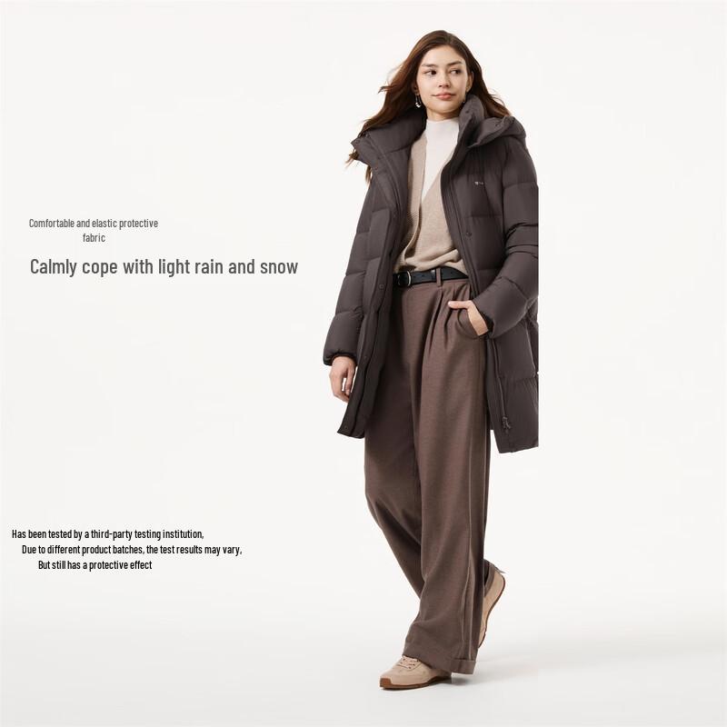 TEMPEL Women's Detachable Hood Mid-Length Down Jacket TB5530816Z