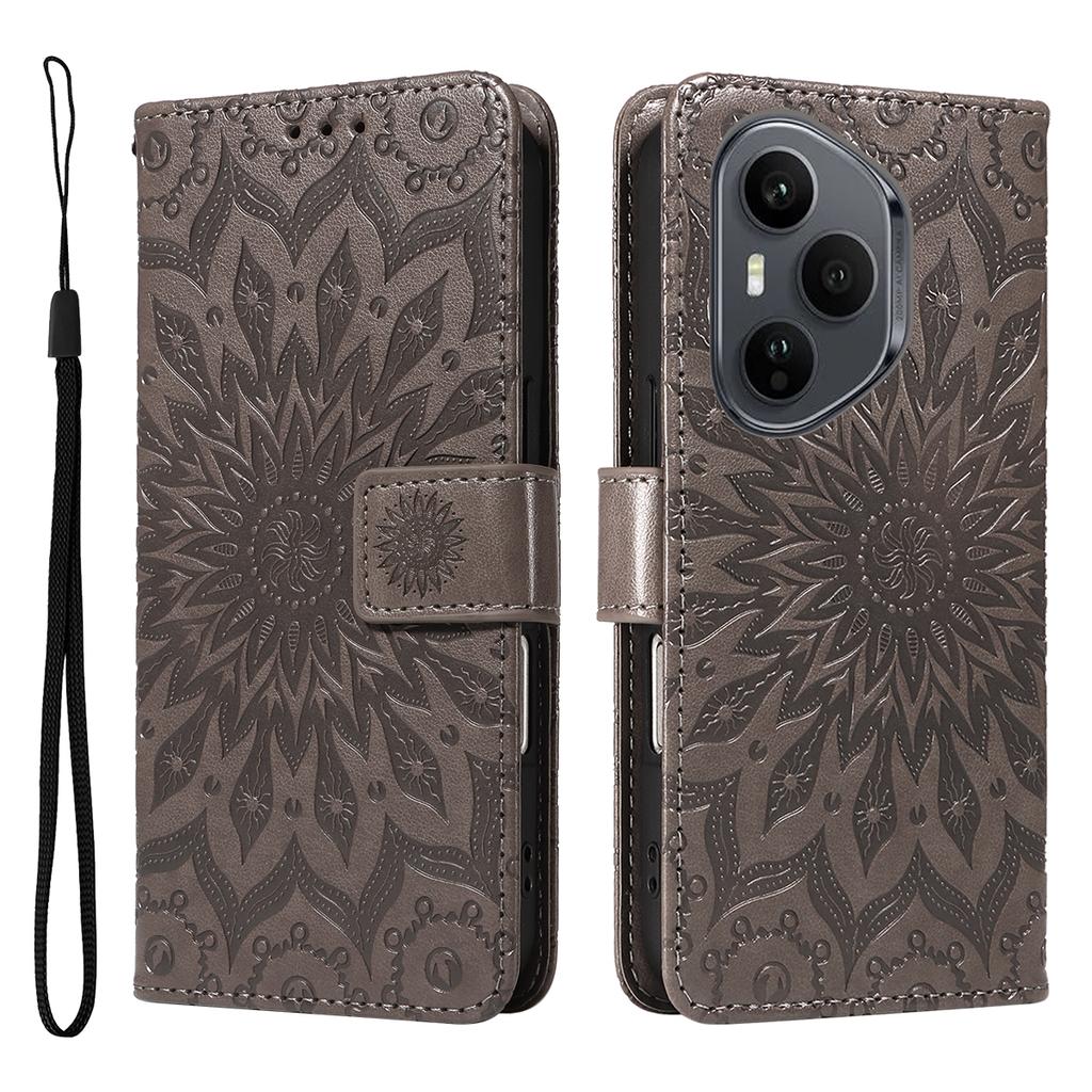 For Honor 400 Pro 5G (Global) Leather Wallet Case Sunflower Imprinted Phone Cover