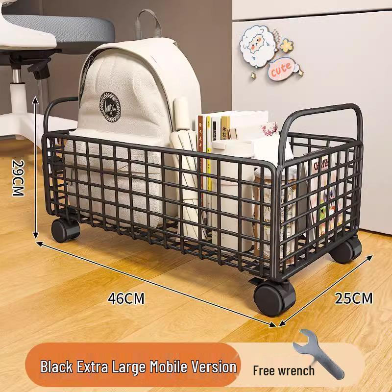 Compact Storage Cart with Casters for Bags, Backpacks, Books, and More