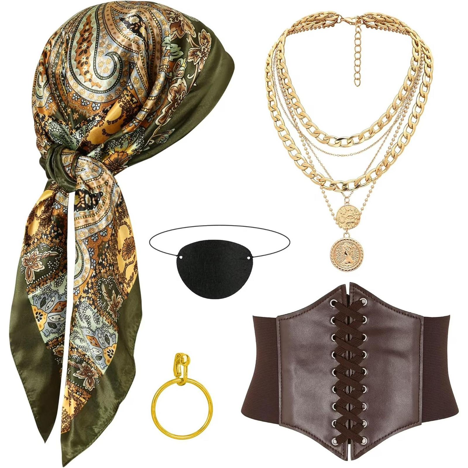 Costume Accessories Set - Bandana and Waistband for Halloween Party