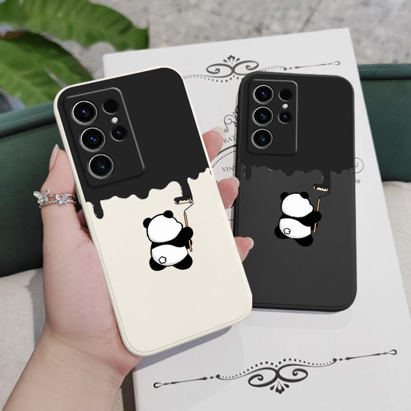 Paint Panda Phone Case For Samsung Galaxy S25 FE S24 S23 S22 S21 S20 S10 Ultra Plus FE Note 20 Ultra 10 Plus Cover
