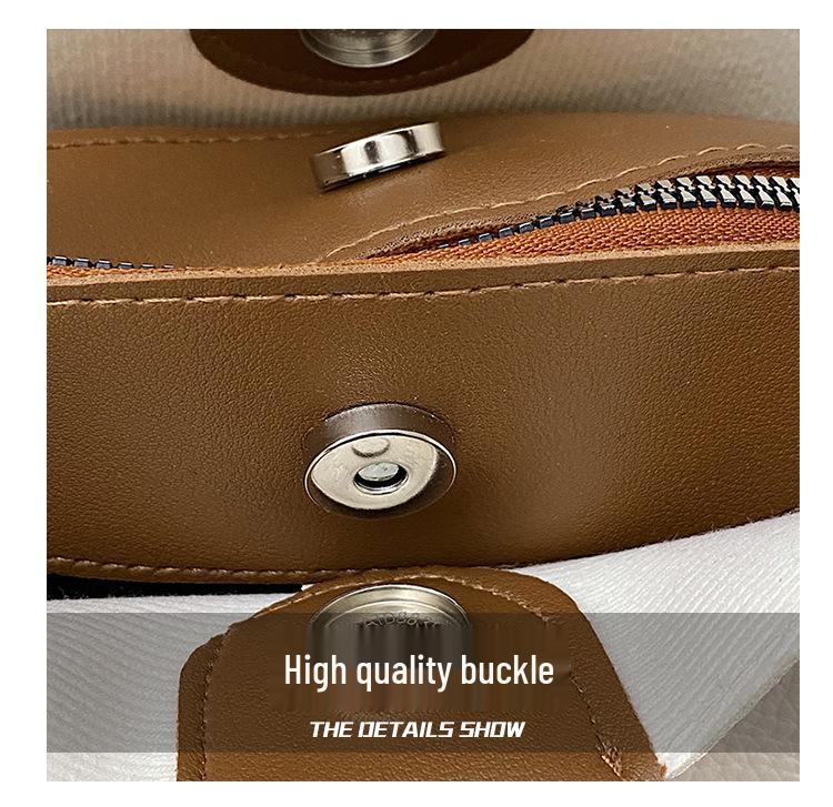 2025 Women's Color Block Bucket Bag - Korean Style Versatile Handbag and Crossbody for Ladies