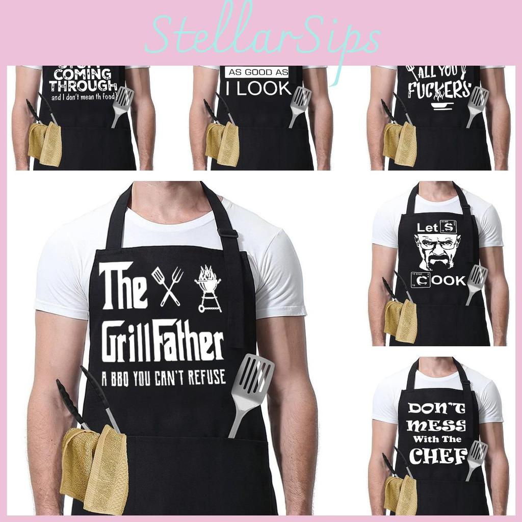 Aprons Pockets Cooking Home Kitchen Adjustable Grilling Cooking Chef Barbecue