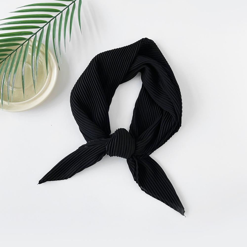 Elastisches Weiches Wickel-Chiffon-Haartuch Schlankes Rauten-Einfarbiges Bandana Haarband Elegantes Gefaltetes Seidentuch Mädchen