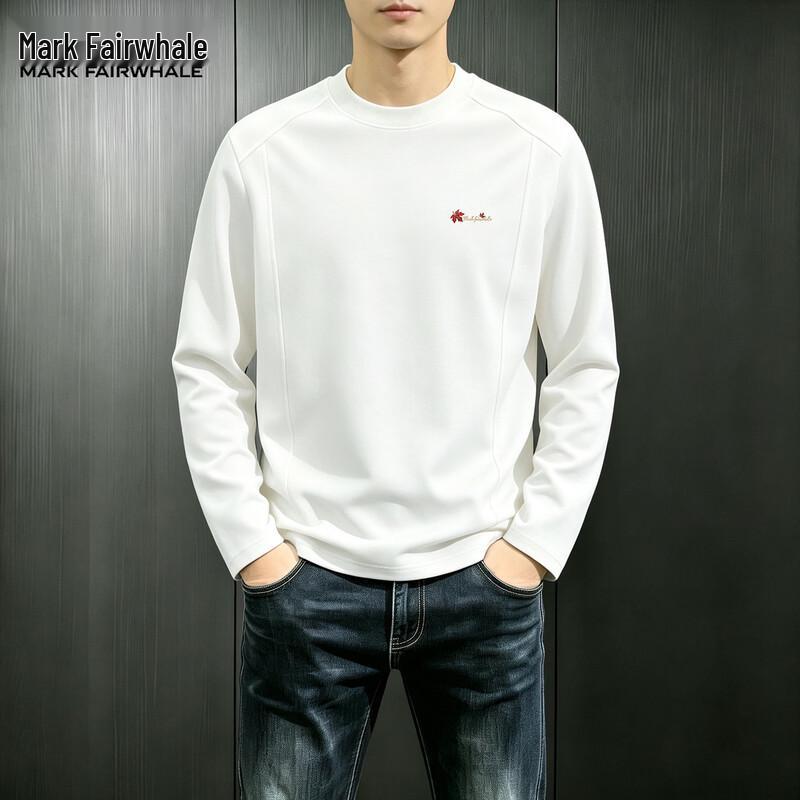 Mark Fairwhale Men's Casual Loose Long Sleeve Crew Neck T-Shirt