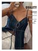 Sexy Sleeveless Tie-Up Denim Camisole Vest