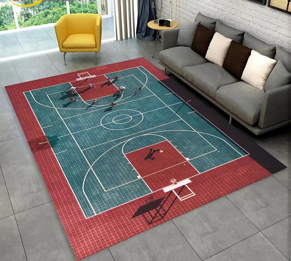 Basketball Cour Cartoon Carpet Indoor Non-slip Creative Doormat Floor Rug Bedroom Accessories Decoration Props Outdoor Decor Mat
