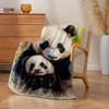 1 Stück Riesenpanda Mutter & Junges Druck Flanelldecke - Schwergewichtig Weich Plüsch Ganzjahres Luxus Tagesdecke, Maschinenwäsche