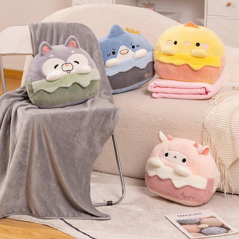 Plush Pillow Anime With Removable Blanket For Home Office Couch Gift Cushion