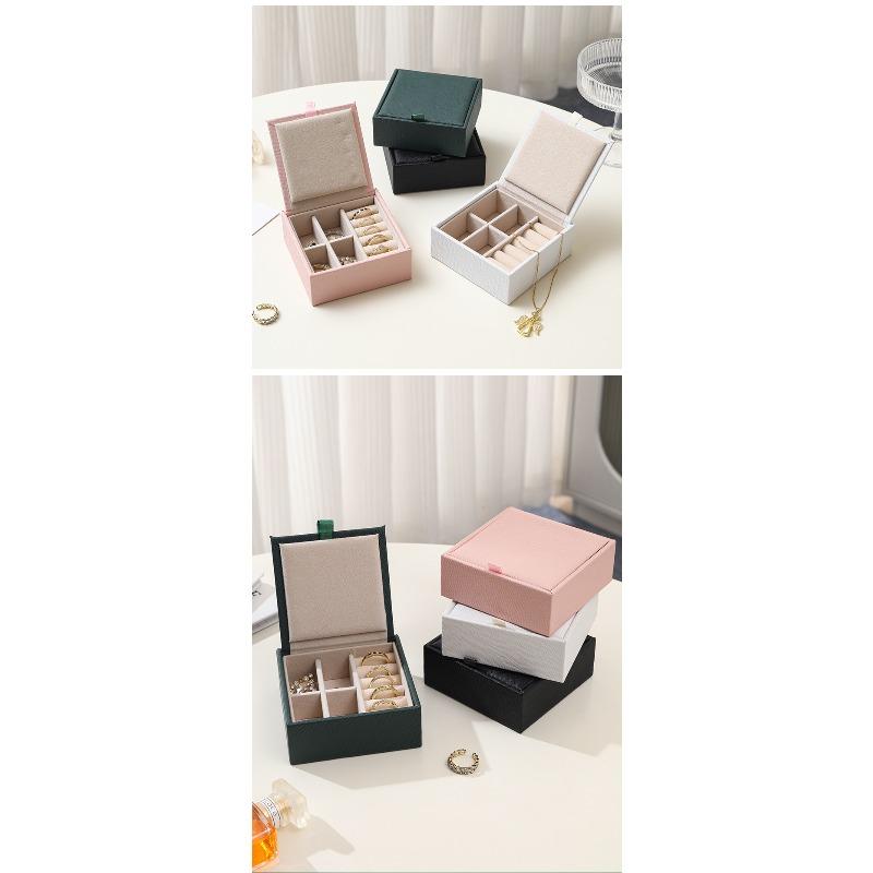 Minimalist Vintage Jewelry Organizer - Portable Travel Box with Display for Earrings Necklaces Rings & Accessories