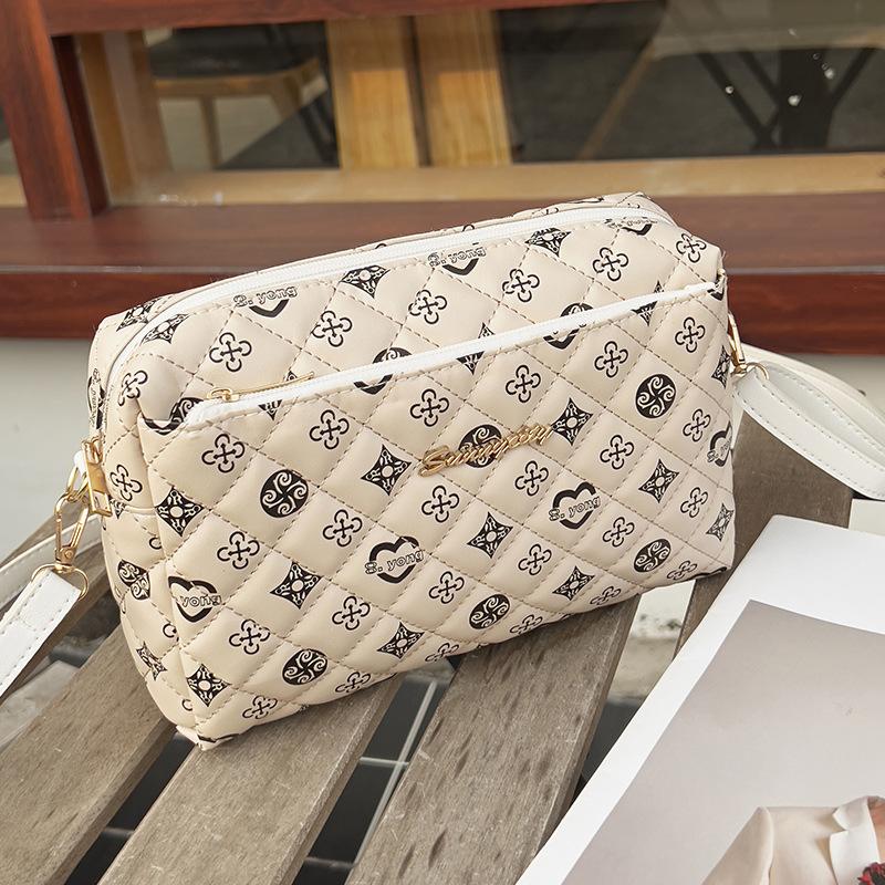 Three layer Camera Bag  Large Capacity and Convenient Makeup Bag  Korean Style Fashion Storage Bag  Embroidered Shoulder Bag