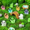 7 Miniature Glowing Resin Panda Statues - Miniature Glowing In the Dark, Miniature Pandas for Miniature Garden DIY Home Decor