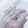 Elegant Adjustable Ins Style Gemstone Ring for Women - Luxurious, High-End, Niche Design, and Colorfast