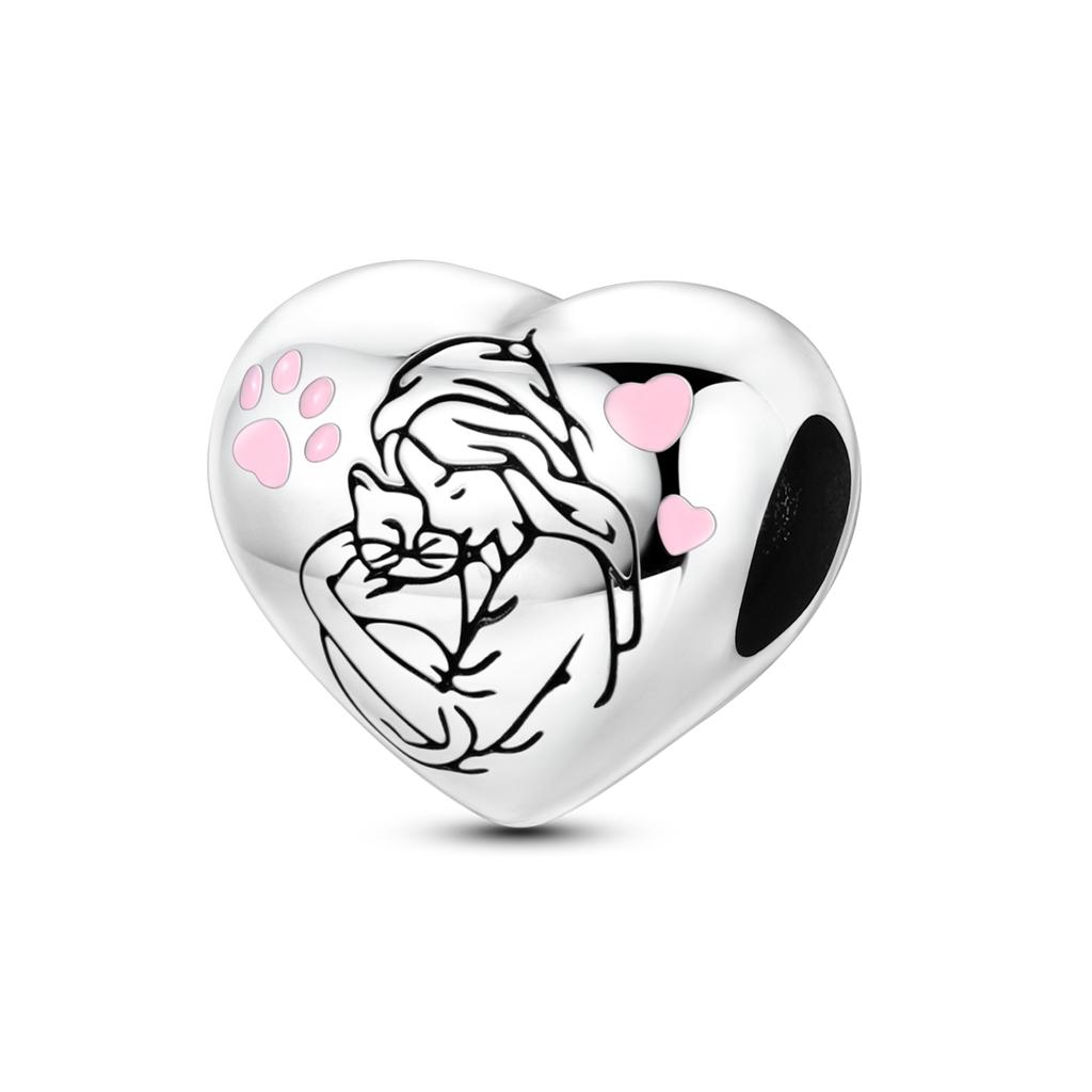 Kupfer-Anhänger für Damen Perlen Eule Joker Zeichenanhänger Passend für Original-Armband DIY Schmuck