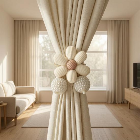 Flower Curtain Tieback Boho Stylish Decorative Curtain Flower Curtain Holdback Holder for Living