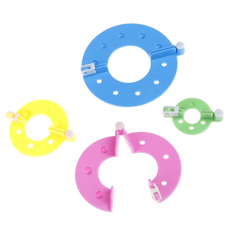 8Pcs 4 Sizes Fluff Ball Weaver Pompom Maker Knitting Loom Kit