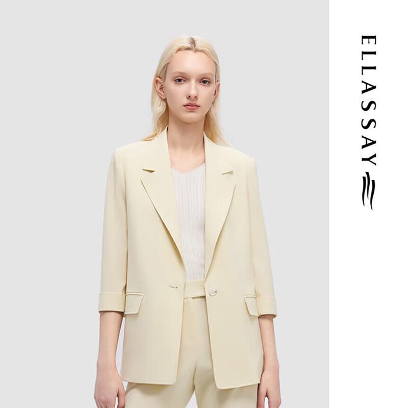 ELLASSAY Women s Spring/Summer Oversized Single-Button Blazer M