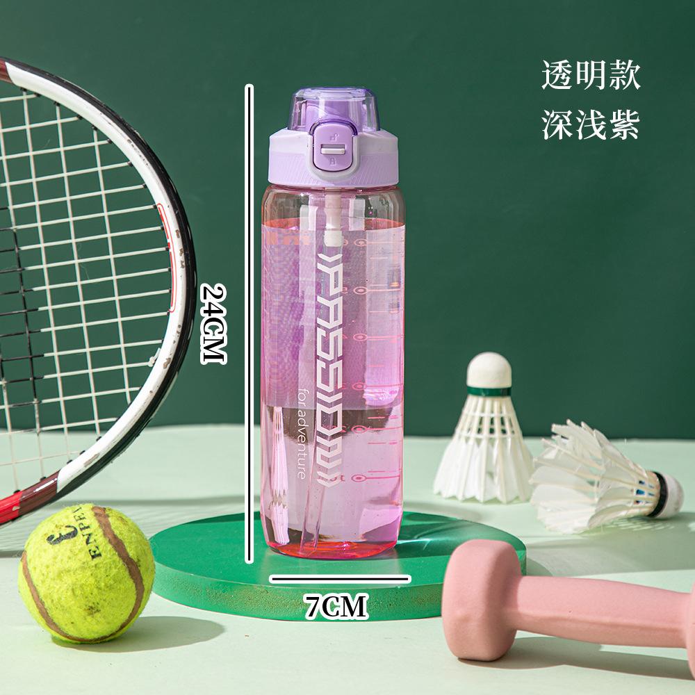 Water bottle high value matte gradual change color plastic cup outdoor large capacity sports water cup flip straw fitness water cup wholesale