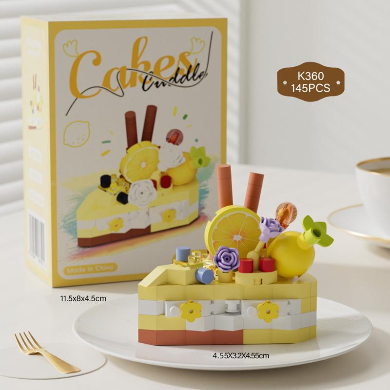 Dessertkuchen Baustein Lebensmittel Pädagogisches Spielzeug Montage Backen Biskuitrolle Schreibtischdekoration Junge und Mädchen Geburtstagsgeschenk