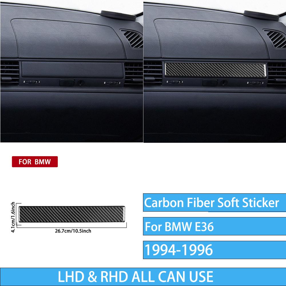 Real Carbon Fiber Car Accessories Passenger Dashboard Panel Trim Cover Soft Sticker For BMW E36 3 Series/M3 1994 1995 1996 blvc18