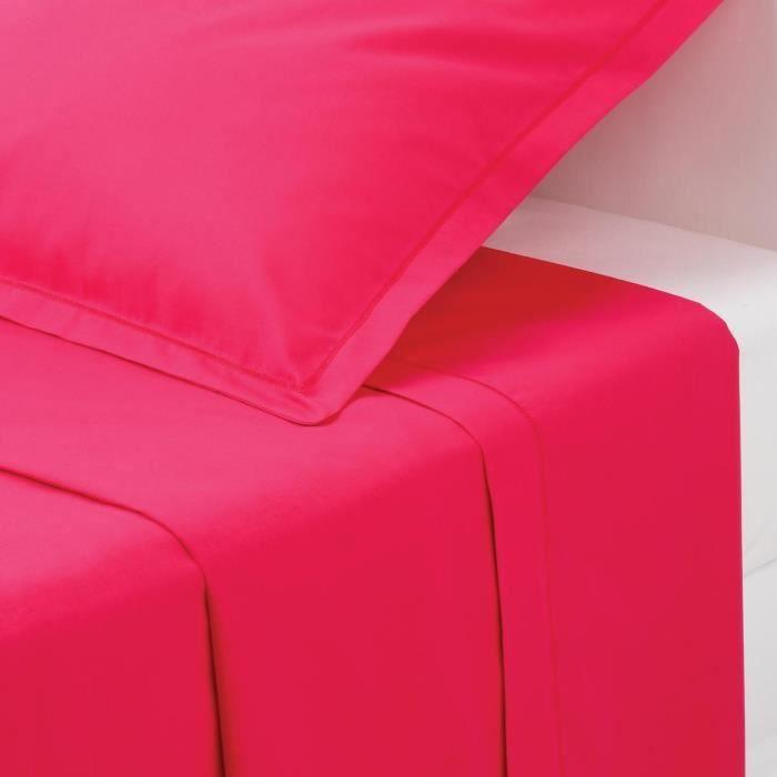 Flat Sheet - ATMOSPHERA - Fuchsia - 180x290 Cm - Cotton - Washable
