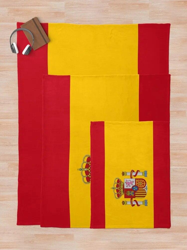 Spain Flag Spanish Patriotic Throw Blanket Shaggy Blanket Big Thick Furry Couple Blanket Vintage Blanket