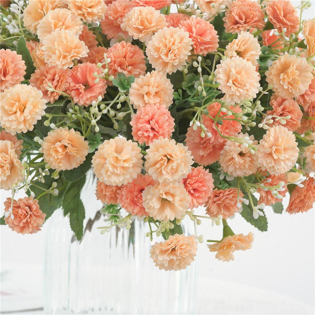 1pc Artificial Fake Floral Carnation Bouquet Silk Flowers Arrangement Home Party Wreath Wedding Tabletop Vase Decoration