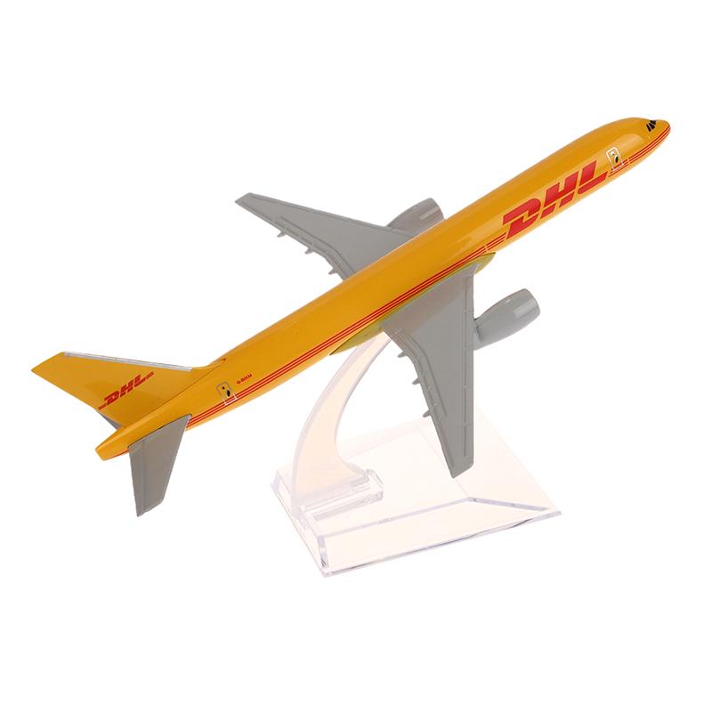 16Cm Scale 1:400 Metal Airplane Replica Dhl Alloy Airplane Model Yellow Freight Machine Diecast Aircraft Aviation Collectibles