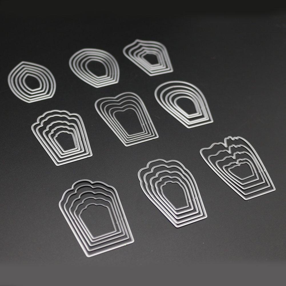 9 Different Flowers Frame Metal Silvery Stencil Embossing Cutting Dies For Diy Scrapbooking Paper Album Cards Making