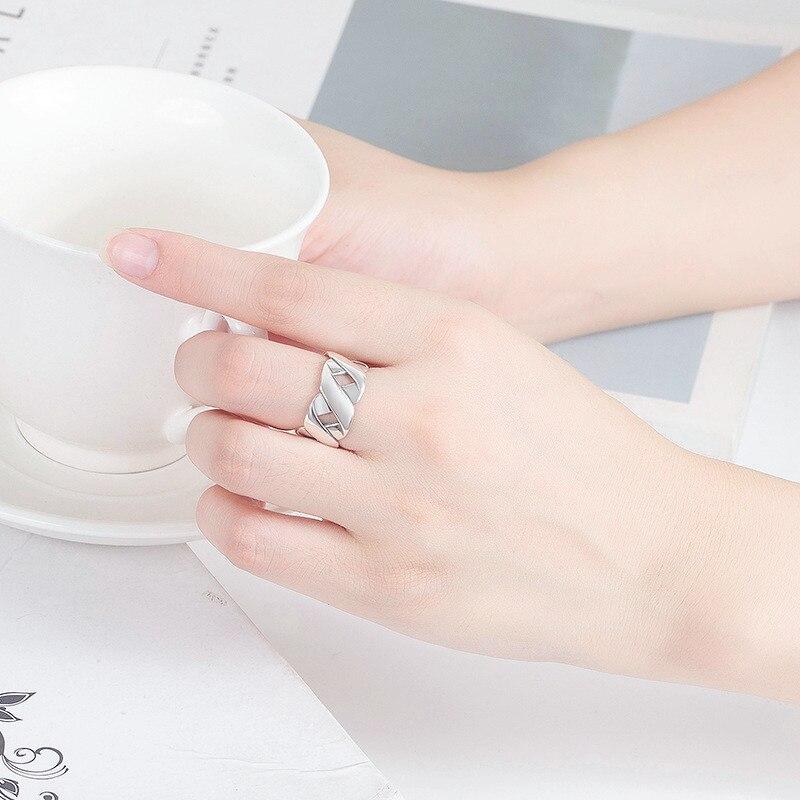 Modish Stylish Sterling Color Woven For Women Rings Smooth Geometric Open Rings JewelryFashion Jewelry