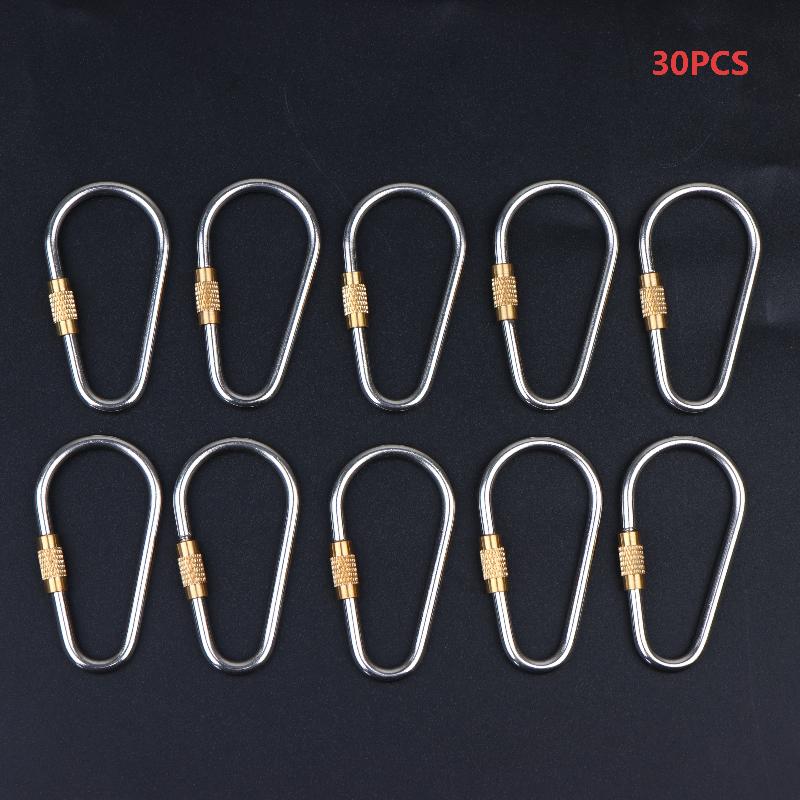 10/20/30Pcs D Type Locking Carabiner Screw Gate Multipurpose D-Ring Anti Lost Clip For Outdoor Hiking Camping And Keychain Use