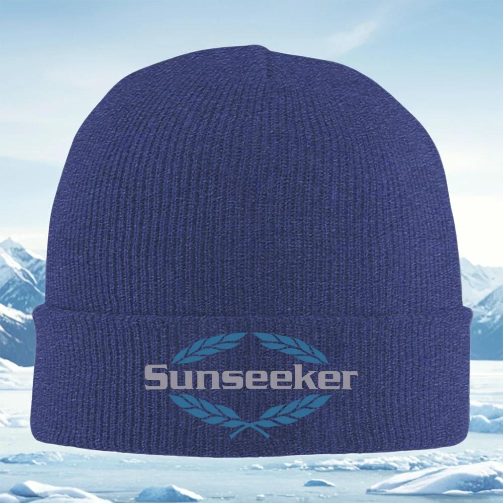 Sunseeker logo leaves design elegant Unisex Women Unisex Knitted Hat Beanie Pullover Cap Winter Thermal Warm Christmas Outdoor