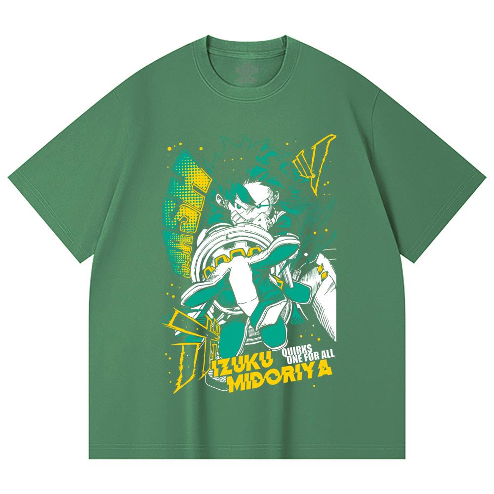 230 Gsm 100% Cotton My Hero Academia V2 Deku Print Unisex Heavy Cotton T Shirt