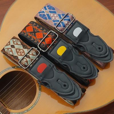 Adjustable Electric Guitar Belts Ethnic Style Guitar Shoulder Belt  Folk Electric Guitar