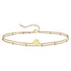 Stainless Steel Bead Chain Round Letter Double-layer Bracelet