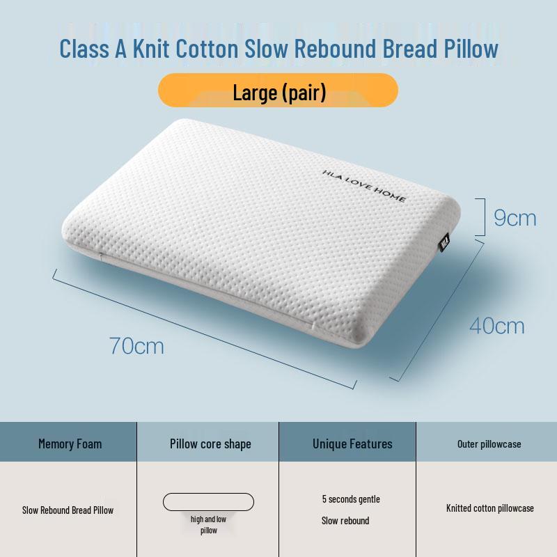 Men's Knitted Memory Foam Pillow Pair - Slow Rebound, Neck Support, Pressure-Free Comfort for Enhanced Sleep