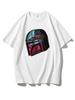 Retro Star Wars Mandalorian Helmet Printed Childrens Tshirt Pure Cotton Mens and Womens Short Sleeve Parent Child Top
