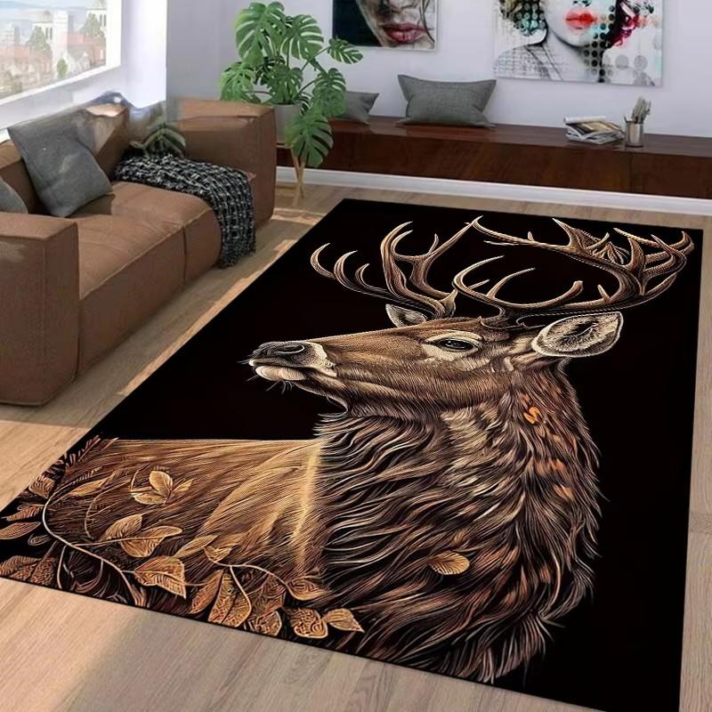 Large Area Rugs Deer Pattern Carpet for Living Room Bathroom Mat Creative Doormat Carpet for Bedroom Home Decor Alfombras Cool