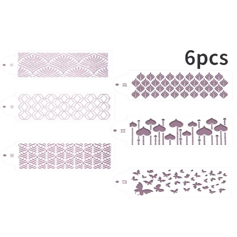 Reusable Cake Decorating Templates for Desserts Coffee Art Baking Birthday Party Lace Floral Designs Pastry DIY Decorating Tools