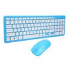 96 Key Wireless Keyboard Mouse Combo 10 Meters Transmission Fade Resistant Keyboard Mouse Combo with Nonslip Mat Blue