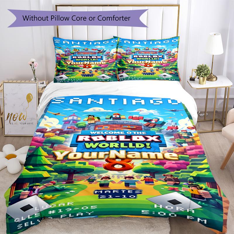 Roblox 46 Customize your name Bedding Set Breathable Duvet Cover with Pillowcases Home Decoration Birthday Gift