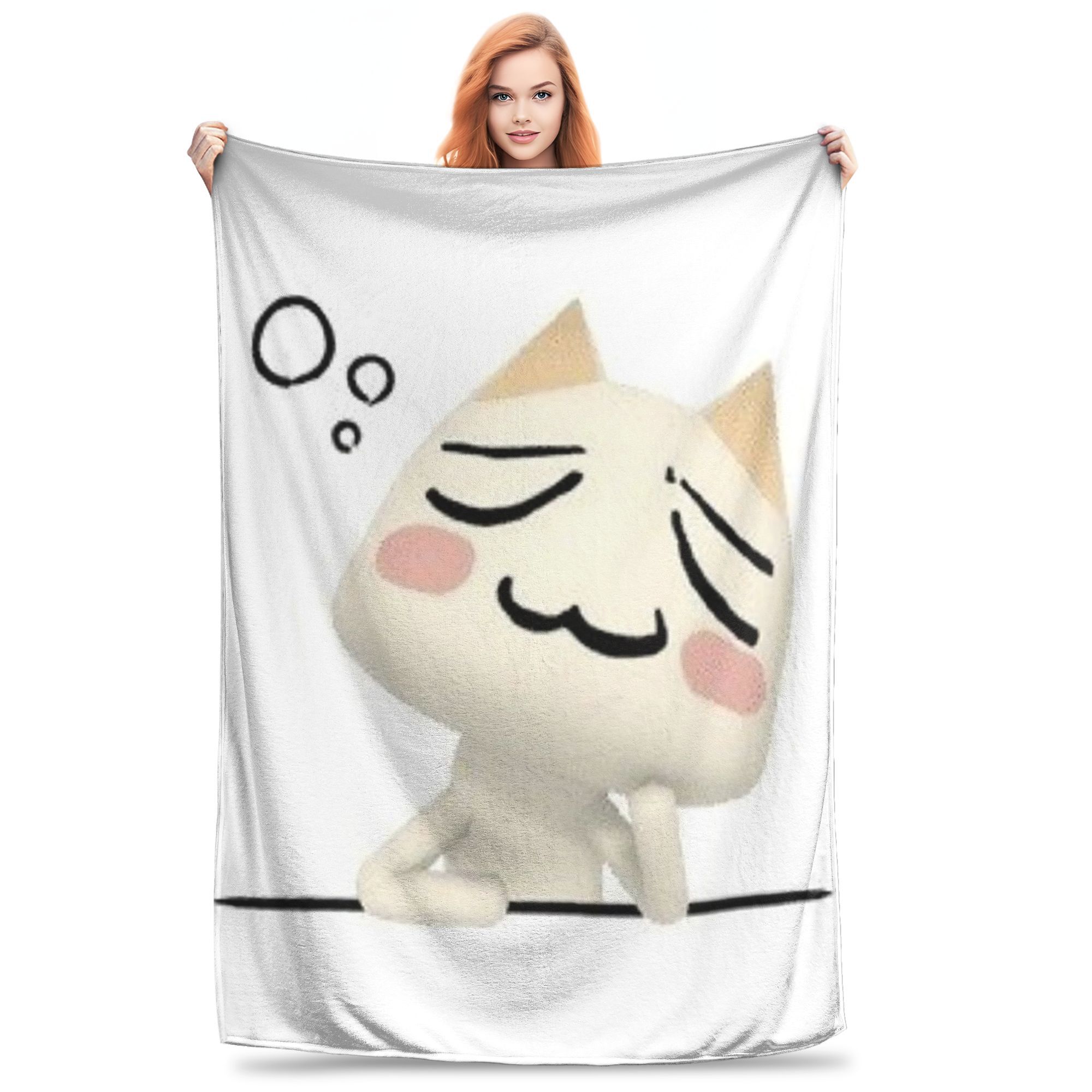 

Toro Inoue Cat Cartoon Animation Blankets Warm Flannel Sofa Throw Blanket for Home Bedroom Travel Throws Bedspread Quilt 80x120cm