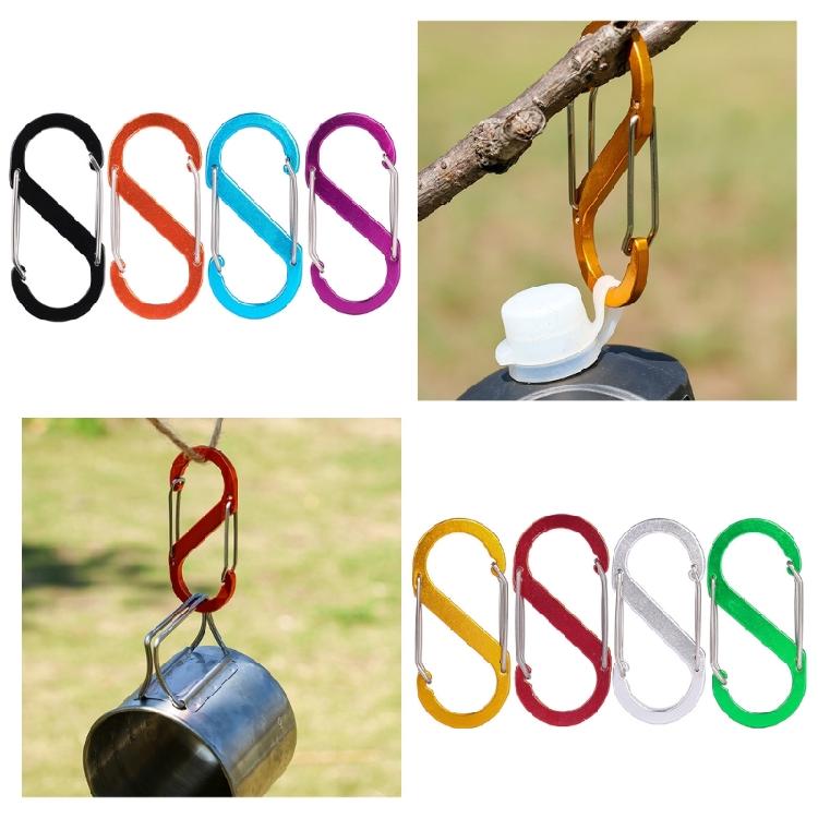 Aluminum Alloys S Shaped Carabiner Double Snap Hook AntiTheft Backpacks Buckle
