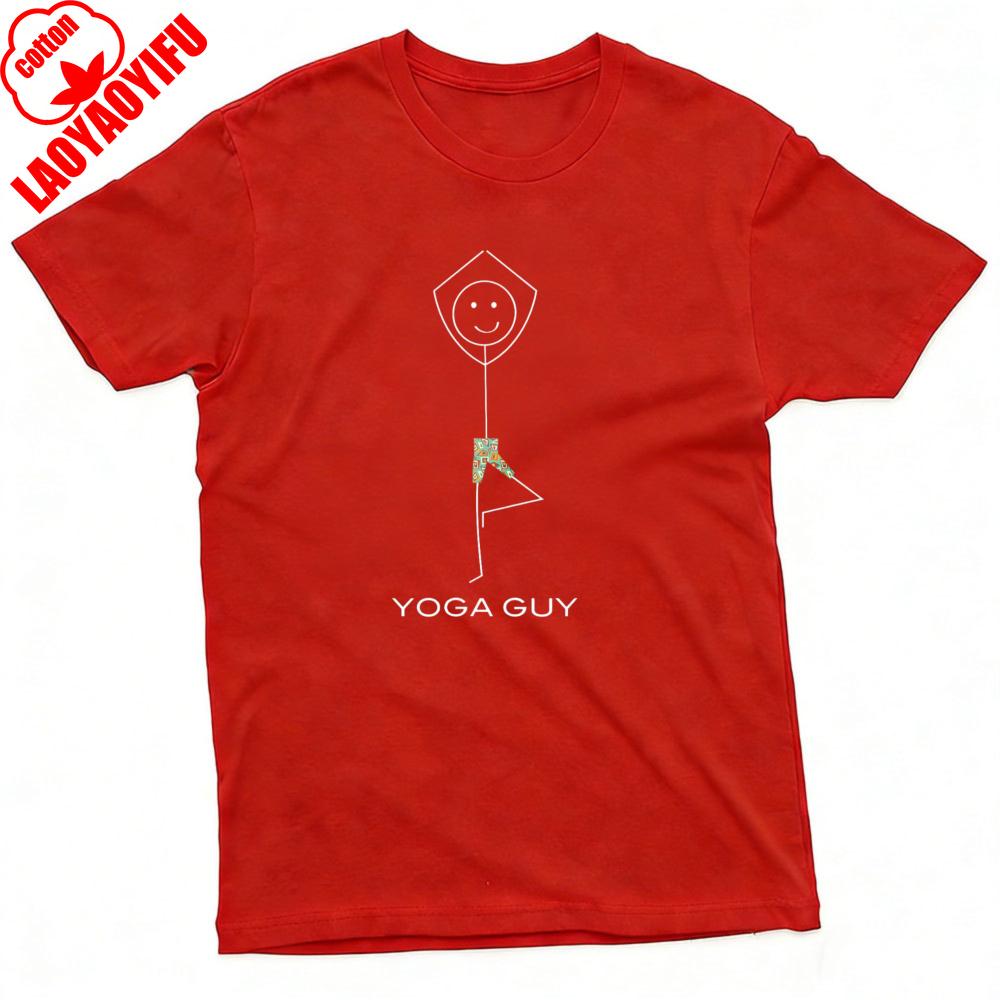 Yoga Guy Stick Figure Design Summer Men TShirt Casual Funny Graphic Tee for Yoga Enthusiasts Gift Graphic Clothes