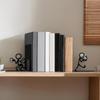 Book Ends 2-Piece Cute Metal Heavy Duty Desk Organizer Decorative Heavy Duty Book Ends Shelves Holder for Storage Organization
