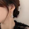 Simple Silver Color Star Earrings for Women Pearl Surround Planet Drop Earrings Punk Y2K Cute Daily Wear Jewelry Party Gifts