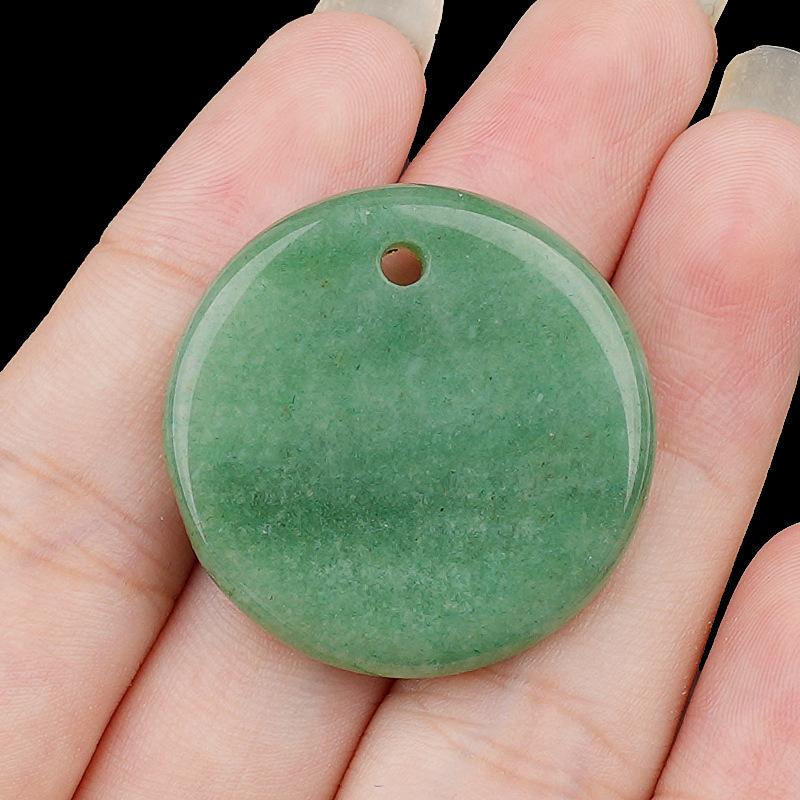 

Natural Stone Pendants Big Round Smooth Lapis Lazuli Tiger Eye Punch Hole Pendant for Jewelry Making Diy Fashion Necklace Gifts