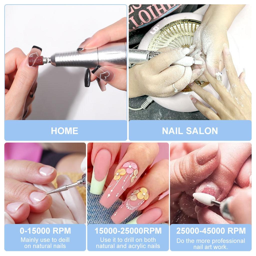 Handheld Nail Drill Electric Manicure Machine Cordless Portable Rechargeable Professional Polisher File Tool