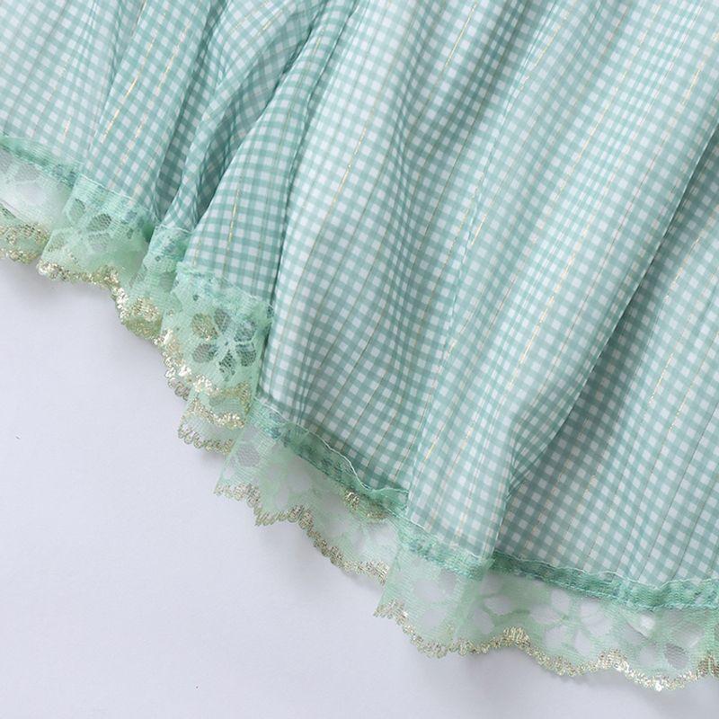 French style Vintage dress Summer New Foreign Trade Women clothes Small Stand Collar Heavy Industry Embroidery Beads Chiffon Dress 30760