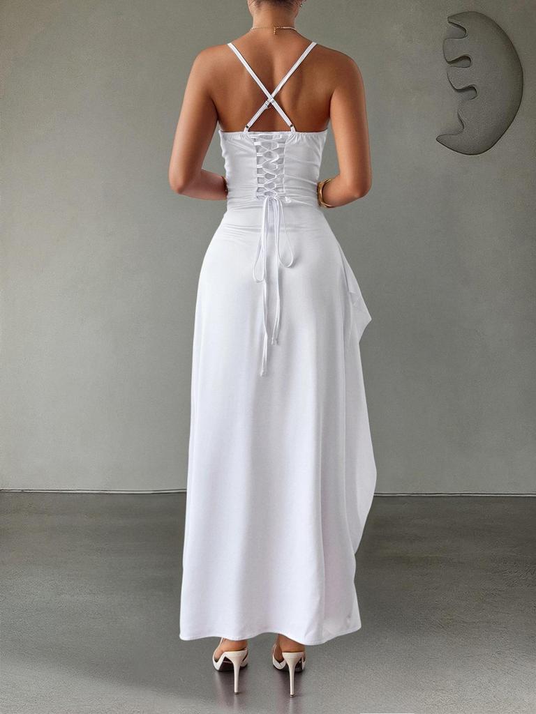 Women's Spring/Summer 2026 European & American Style Party Dresses - Evening Gowns & Camisole Solid Color Dresses